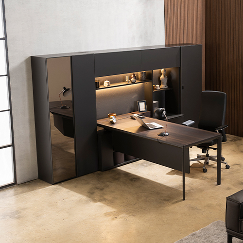 일자형 붙박이형책상